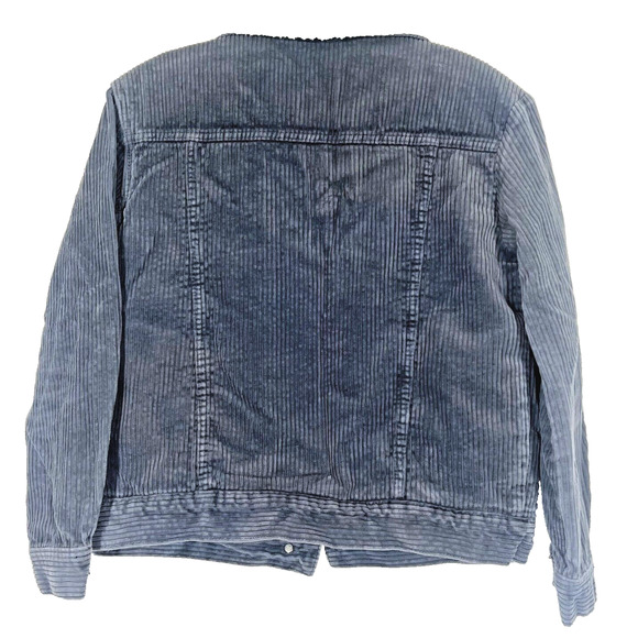 Pacsun Corduroy Trucker Jacket Women XSmall Gray Sherpa Cozy Gorpcore Retro - Picture 3 of 13